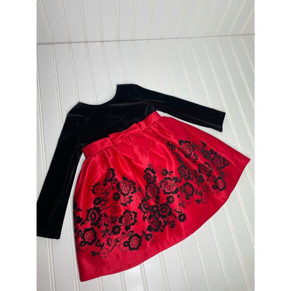 Rare Editions Other - Rare Editions Girls Black & Red Holiday Christmas Dress Size 24 Months